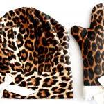Chef Cap Oven Glove And Apron Great Gift Leopard