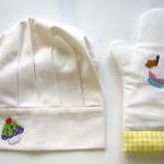 Mothers Days Gift Apron Set, Chef Cap Oven Glove..
